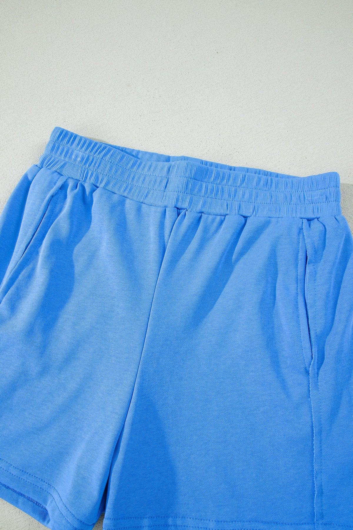 Solid Ribbed Tank Top & Shorts Set