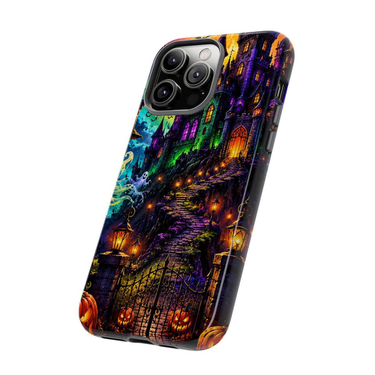 Halloween Haunted Castle Phone Case — Spooky Pumpkin & Ghost Tough Case