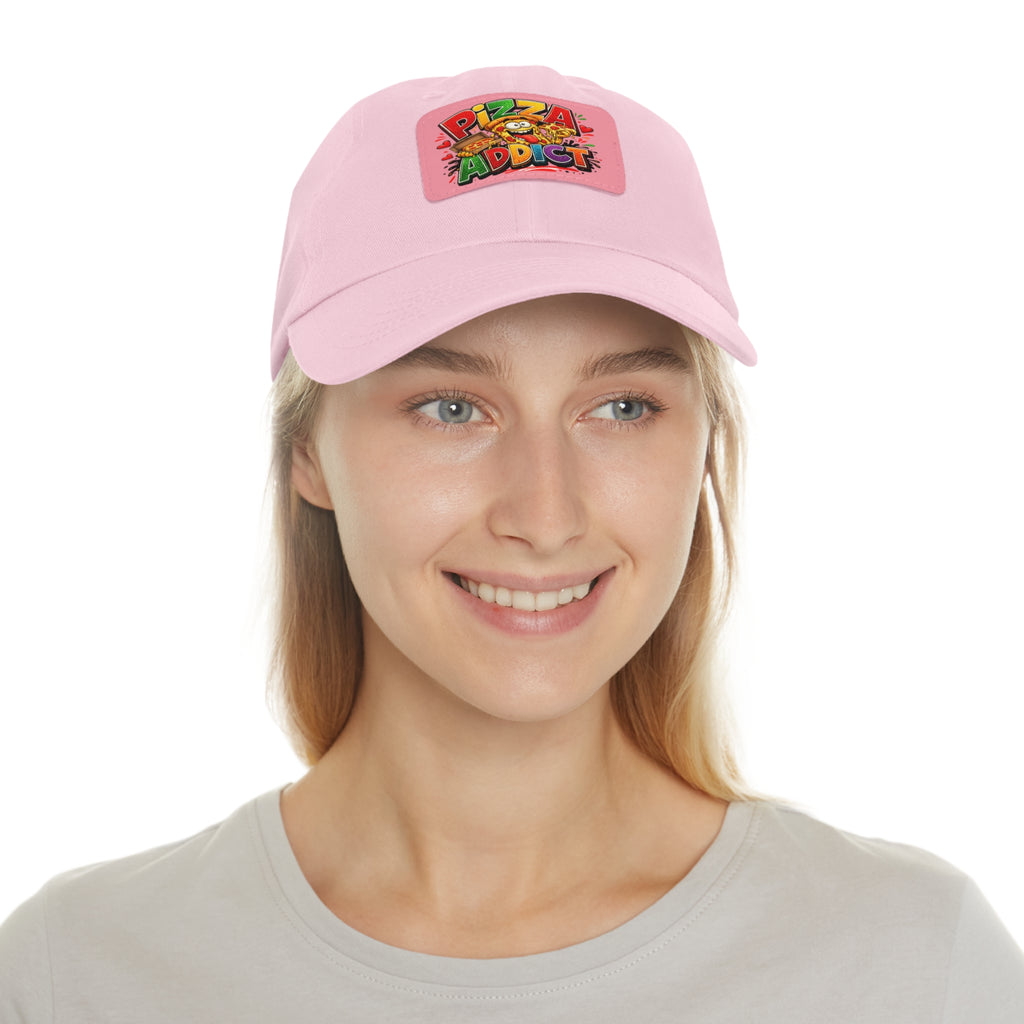 Pizza Addict Dad Hat with Leather Patch