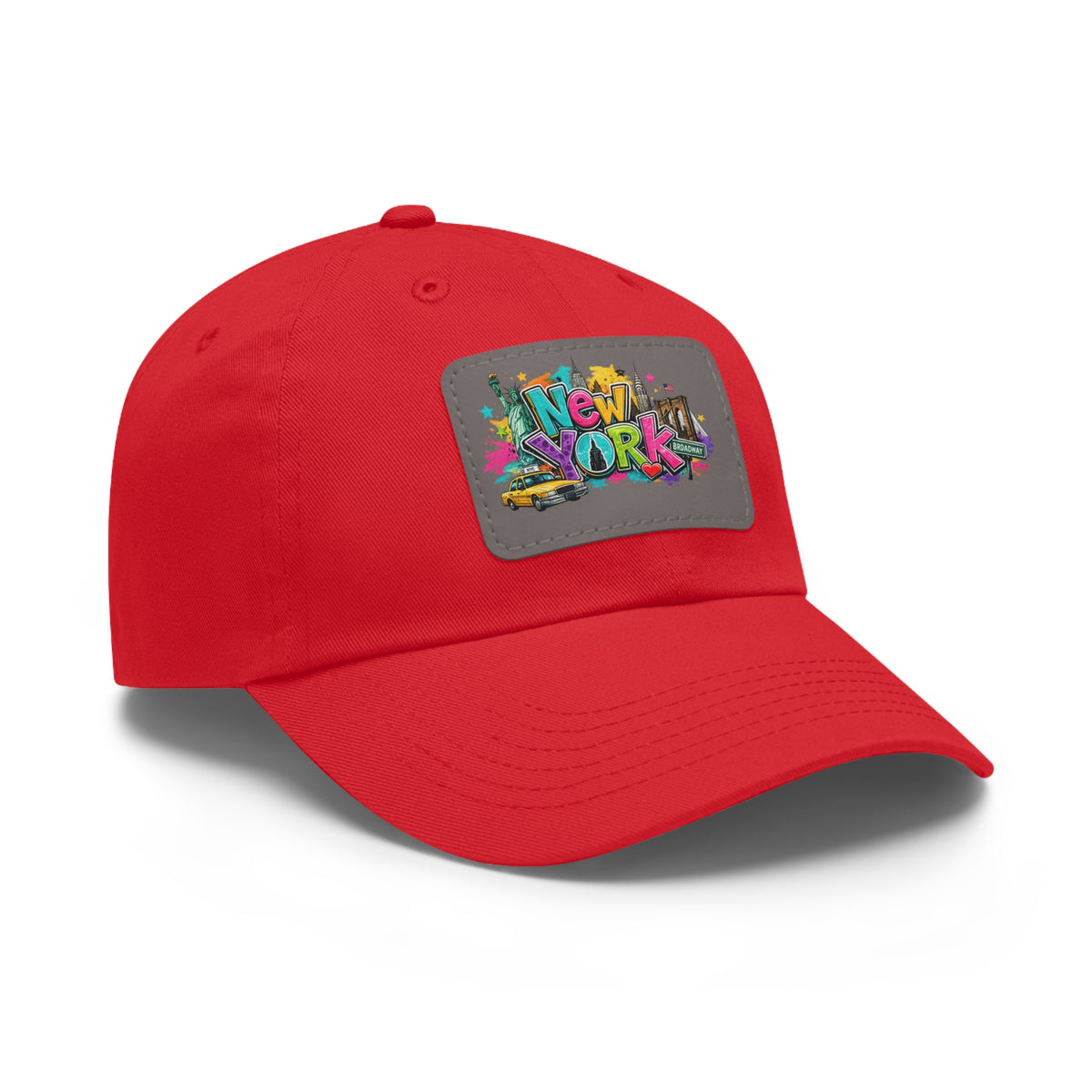 New York Graffiti Leather Patch Dad Hat | City Skyline