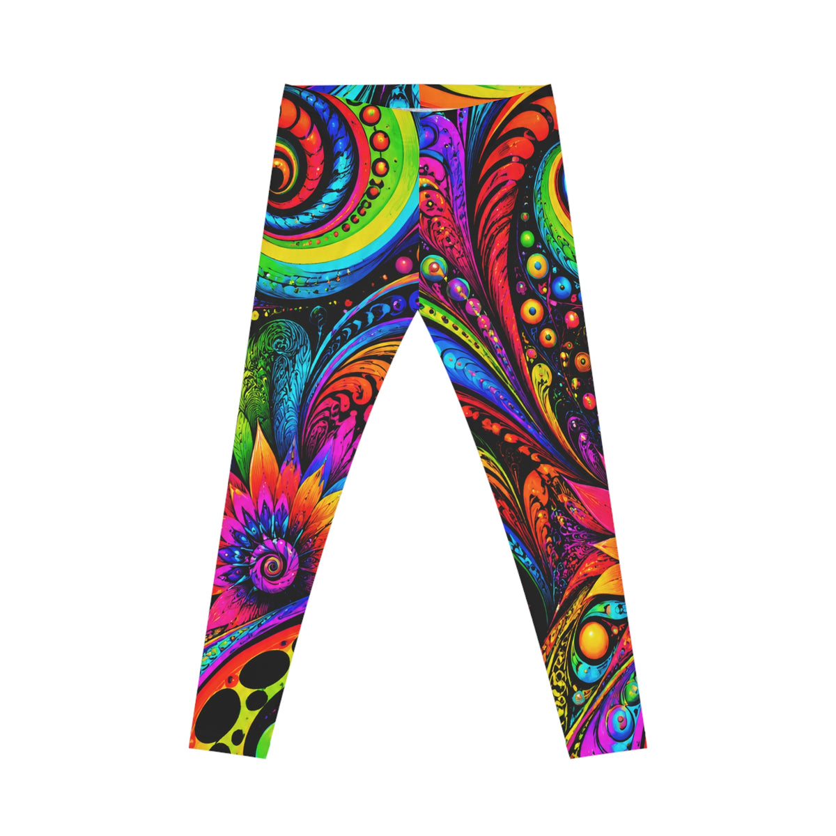Psychedelic Floral Leggings — Vibrant Boho All-Over Print