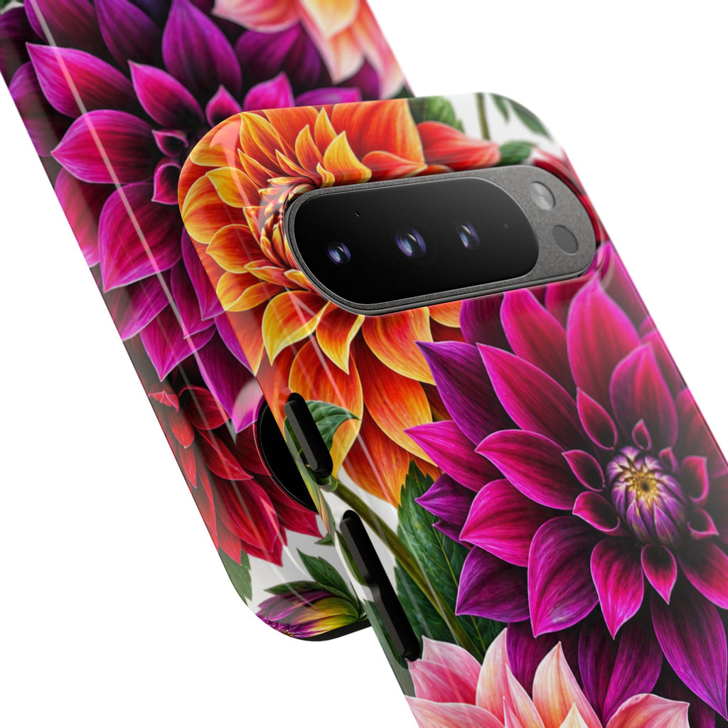 Floral Dahlia Tough Phone Case — Vibrant Protective Floral Phone Cover