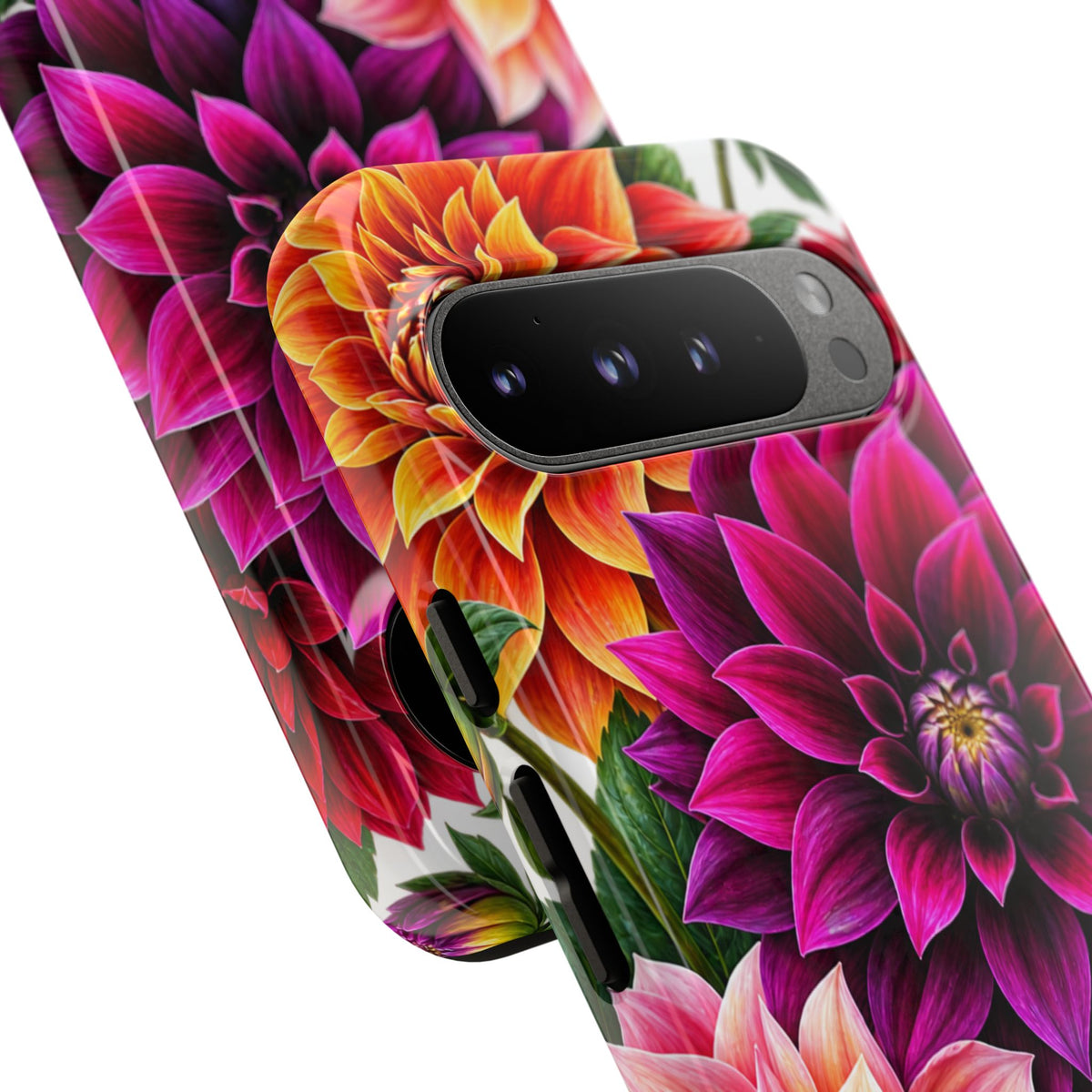 Floral Dahlia Tough Phone Case — Vibrant Protective Floral Phone Cover