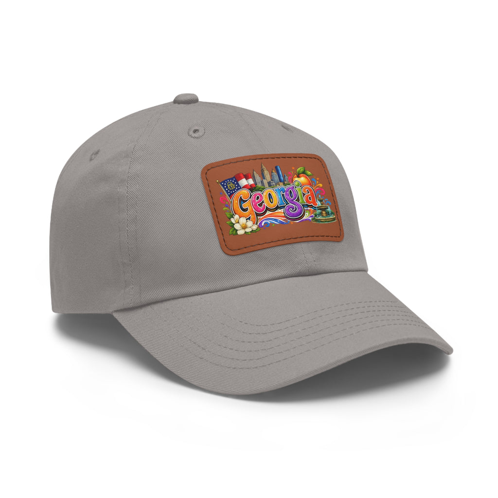 Georgia Colorful Patch Dad Hat | Leather Patch Cap