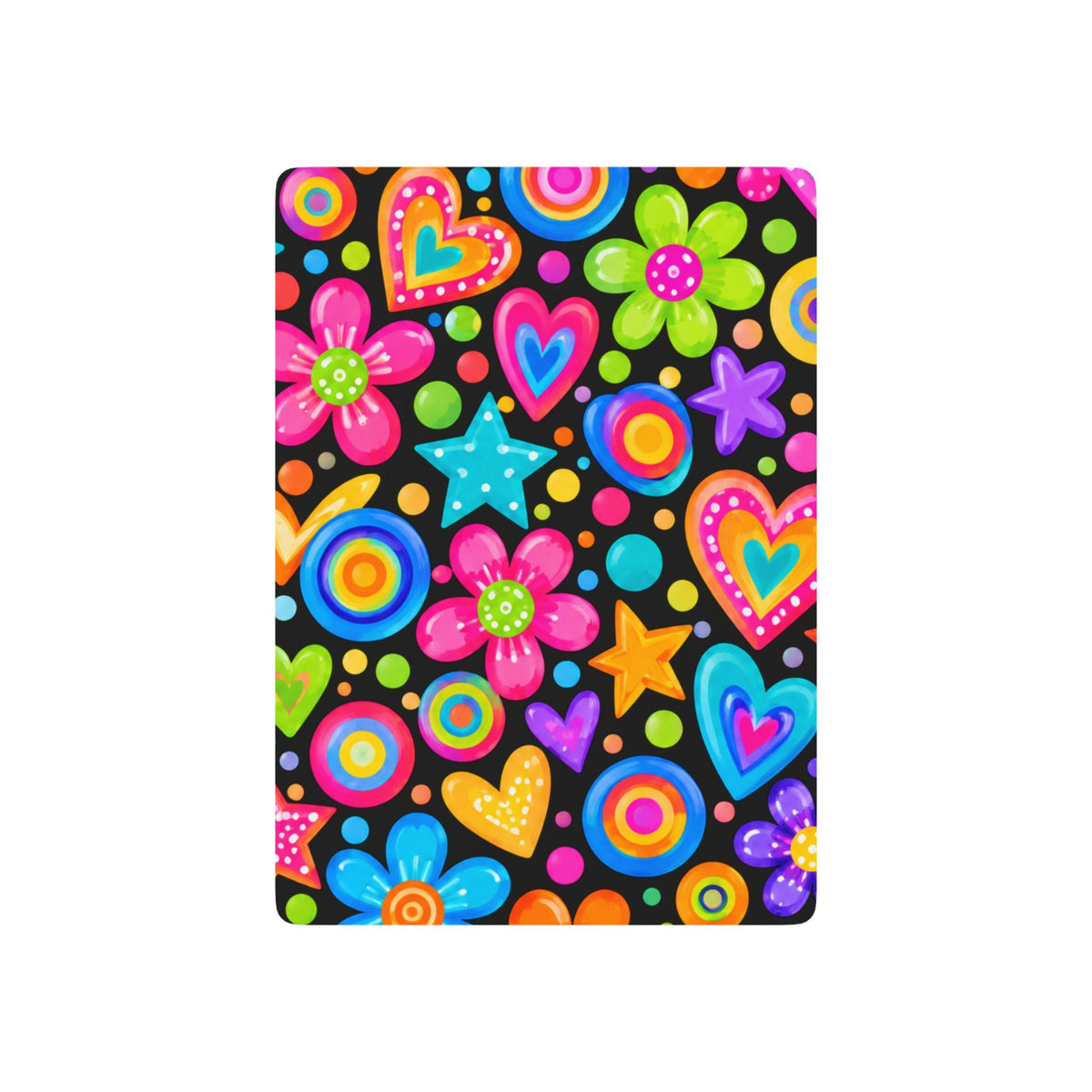 Colorful Retro Hearts & Stars Poker Playing Cards — Vibrant Card Deck for Game Night
