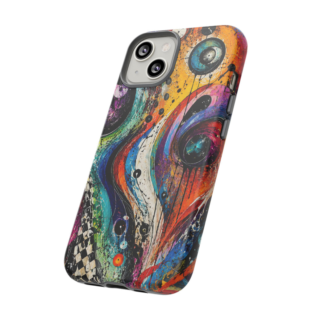 Abstract Cosmic Swirl Phone Case — Colorful Artistic iPhone Tough Case