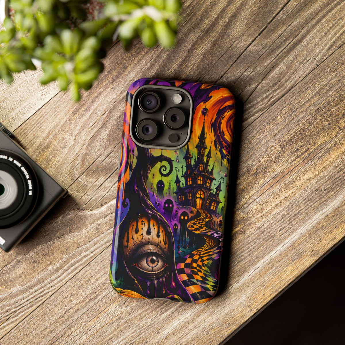 Phone Case — Psychedelic Haunted House Halloween Design