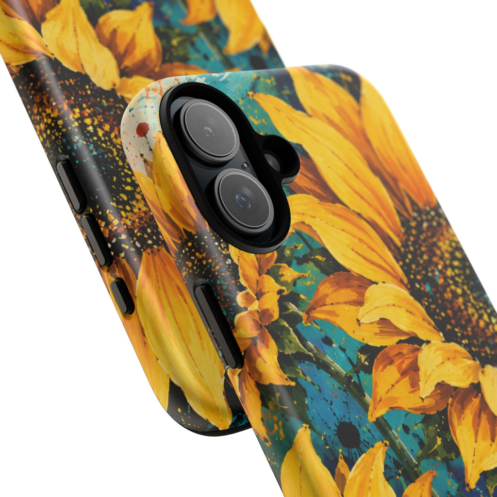 Sunflower Art Phone Case — Vibrant Yellow Floral Tough Case