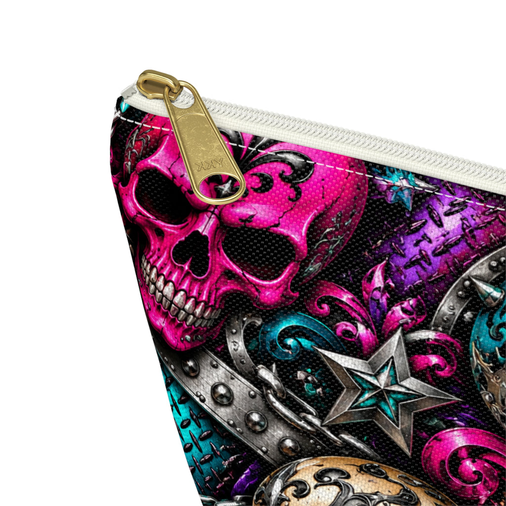 Colorful Sugar Skull Pattern Accessory Pouch