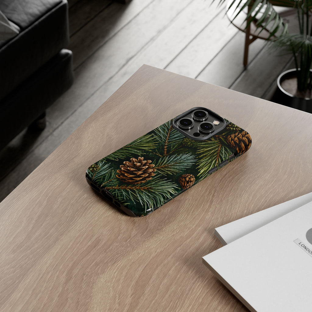Pinecone Pines Phone Case — Festive Evergreen iPhone Cover