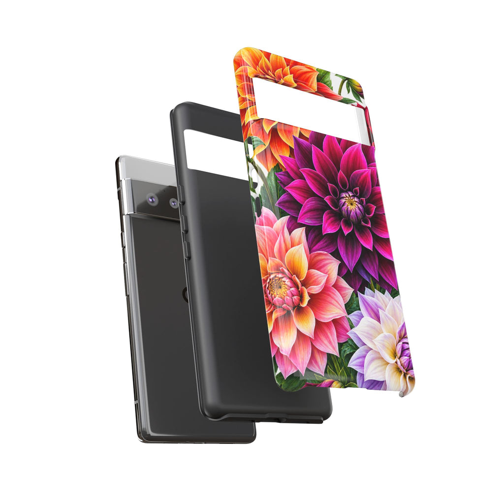 Floral Dahlia Tough Phone Case — Vibrant Protective Floral Phone Cover