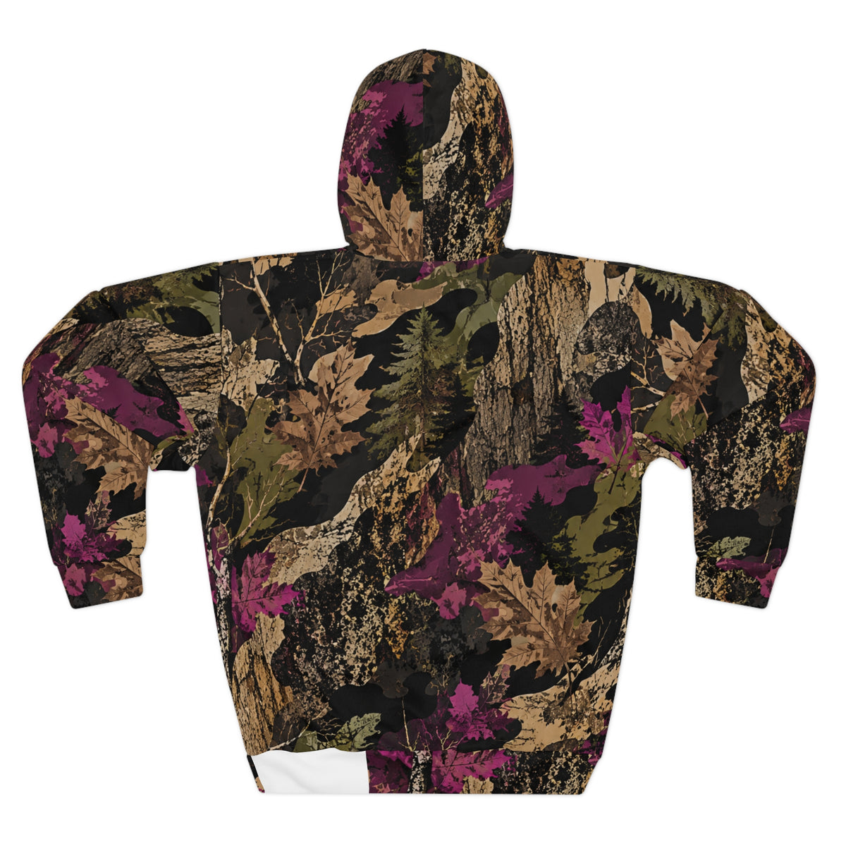 Camo Floral Hoodie — Pink & Olive All-Over Print Pullover