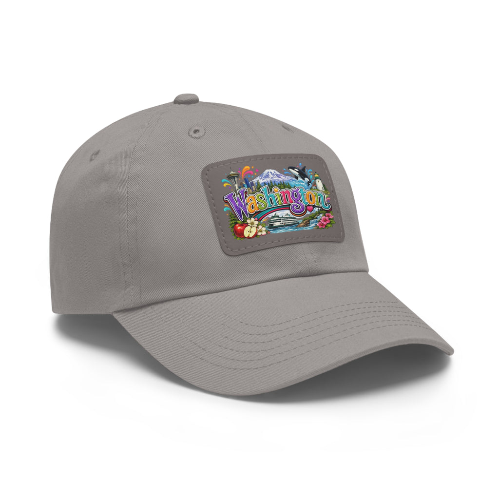 Washington State patch hat | leather rectangle dad hat