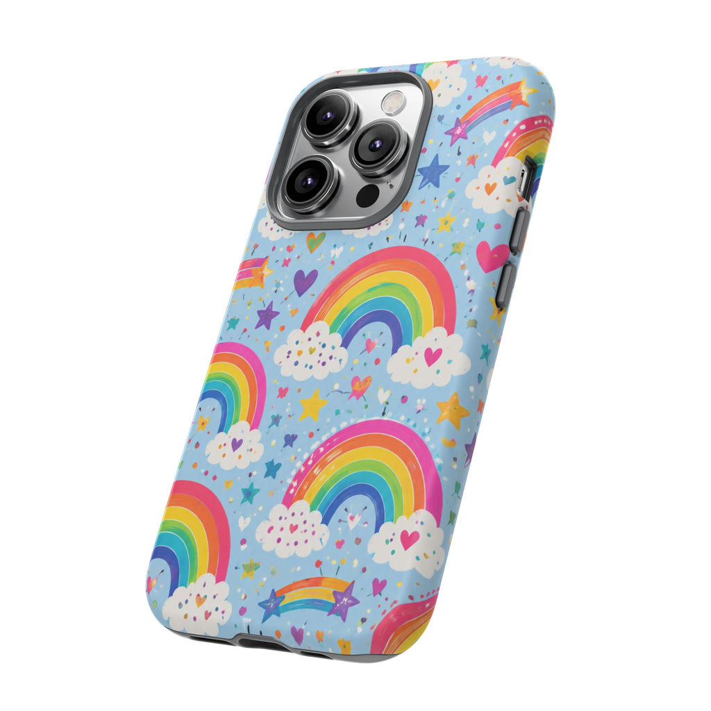 Rainbow Clouds Phone Case — Cute Pastel Rainbow Pattern Tough Case