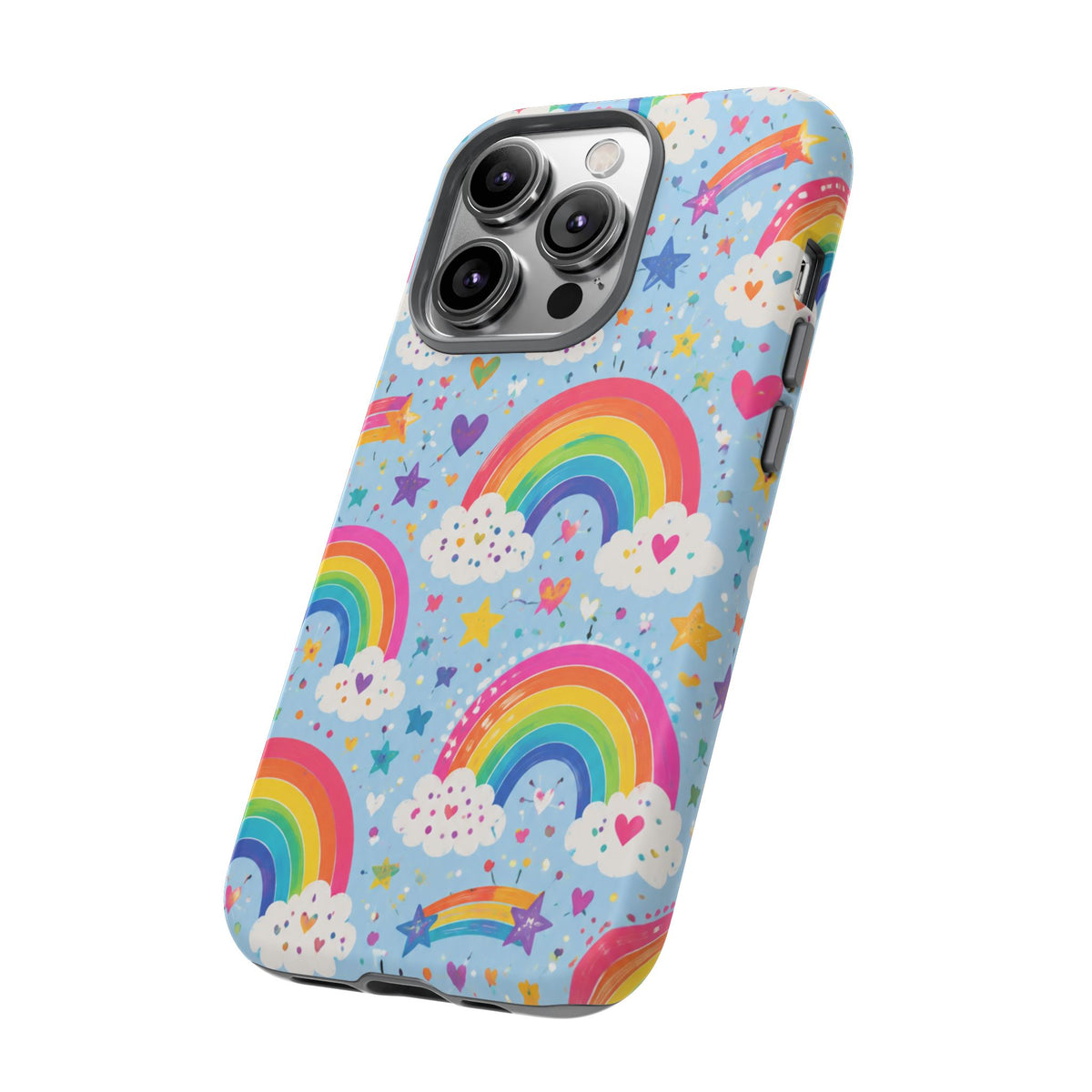 Rainbow Clouds Phone Case — Cute Pastel Rainbow Pattern Tough Case