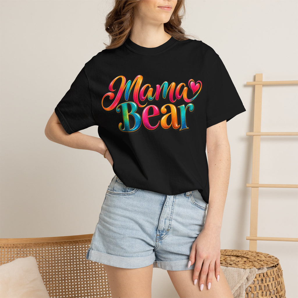 Mama Bear T-Shirt — Colorful Retro Script Mother's Day Tee