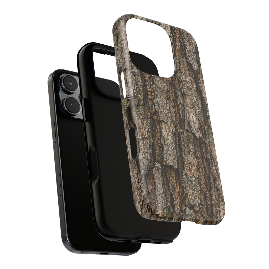 Bark Texture Phone Case - Rugged Woodland Camouflage for Nature Lovers