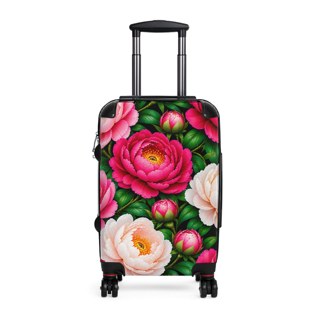 Floral Peony Carry-On Suitcase – Pink Rose Travel Luggage