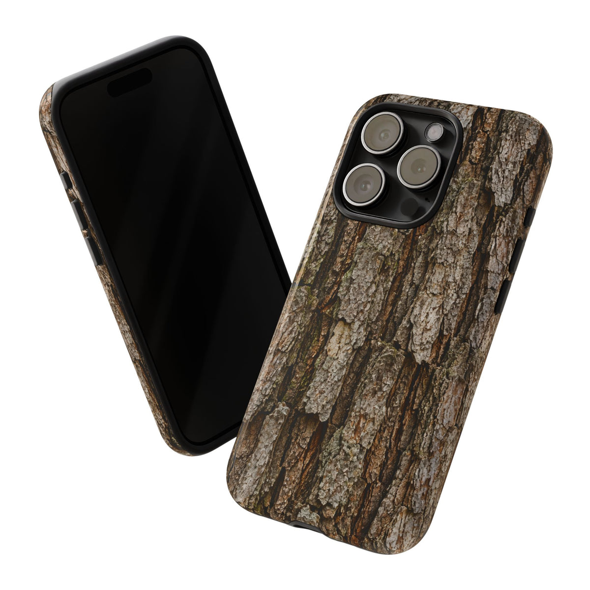 Bark Texture Phone Case - Rugged Woodland Camouflage for Nature Lovers