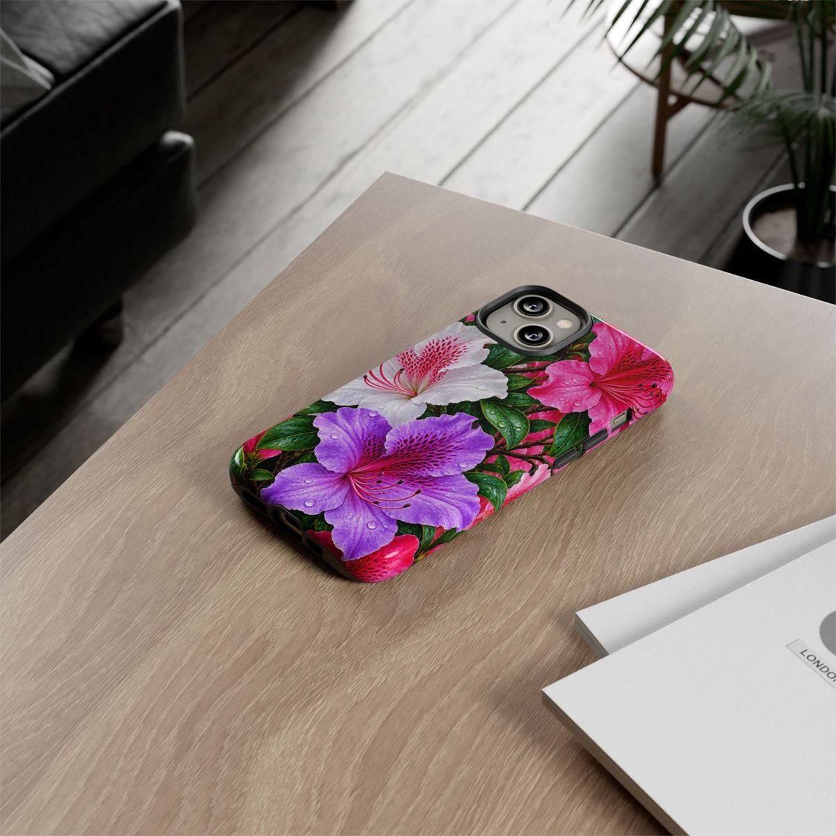 Floral Azalea Phone Case — Vibrant Pink & Purple Blossom Protection
