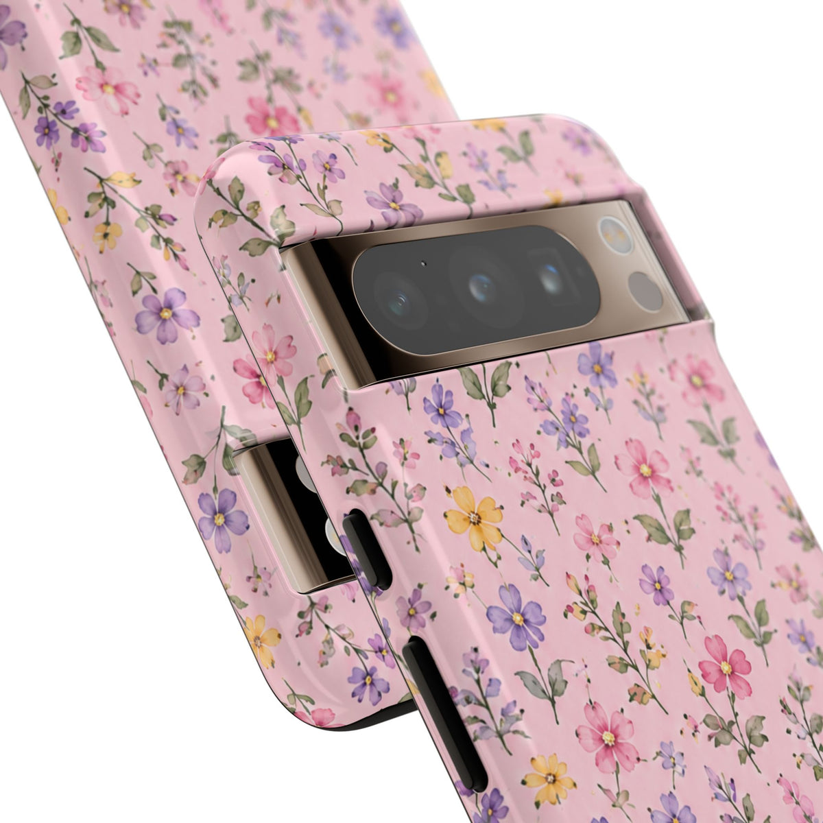 Floral Pink Tough Phone Case — Pastel Wildflower Protective Case