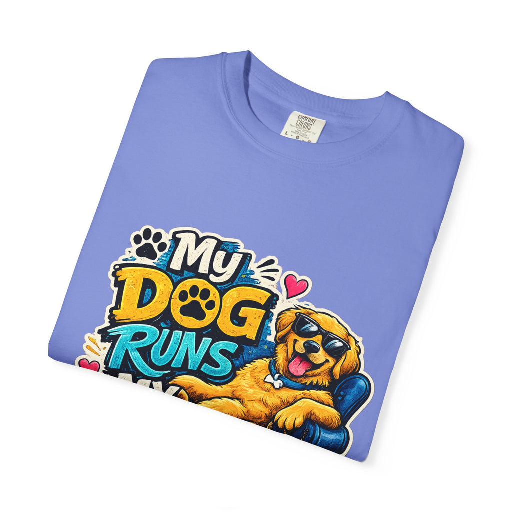 My Dog Runs My Life T-shirt | Funny Dog Lover Tee