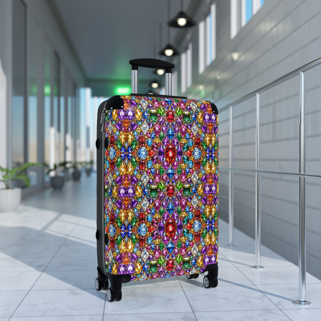 Gemstone Mosaic Suitcase — Colorful Kaleidoscope Carry‑On