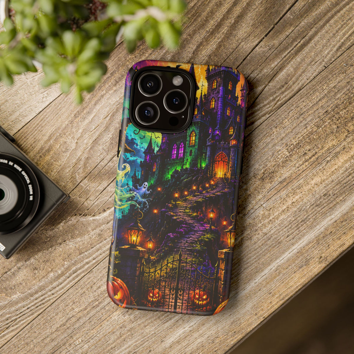 Halloween Haunted Castle Phone Case — Spooky Pumpkin & Ghost Tough Case