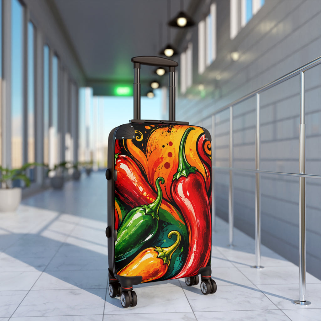 Chili Pepper Carry-On Suitcase — Vibrant Spicy Travel Luggage