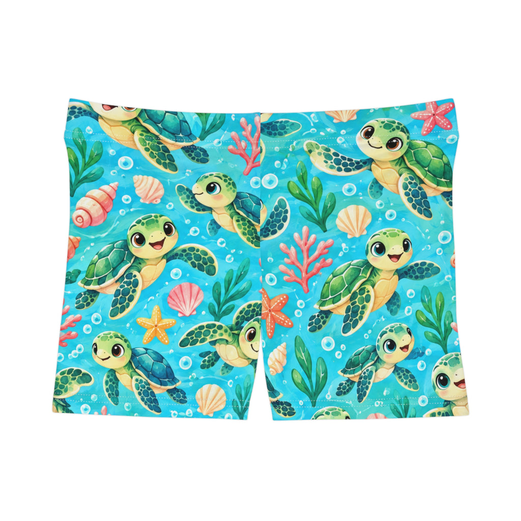 Cute Sea Turtle Pattern Women's Shorts | Ocean Turtle Swimwear Beachwear
