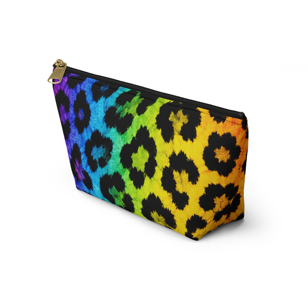 Rainbow Leopard Accessory Pouch — T‑Bottom Makeup Bag