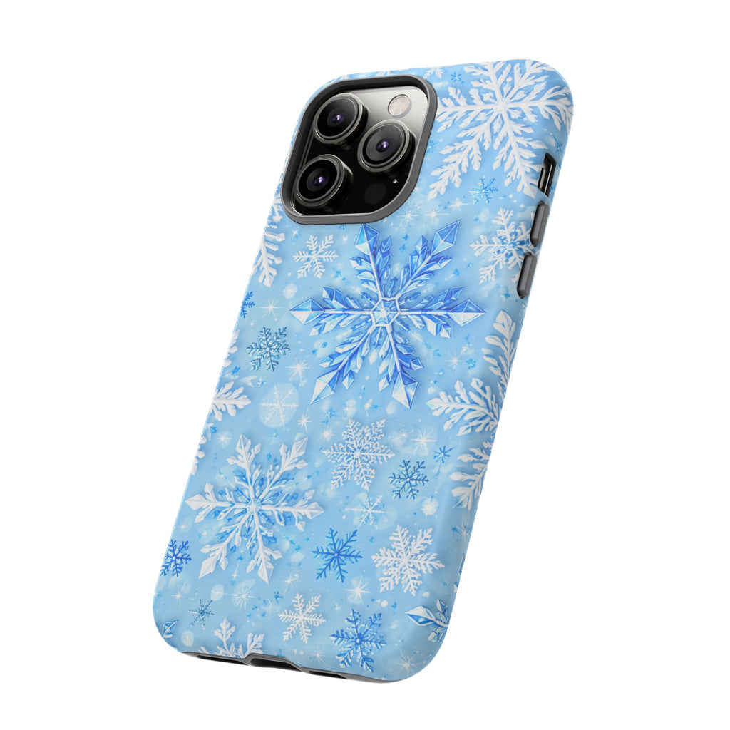 Winter Snowflake Tough Phone Case — Blue Holiday Protective Cover