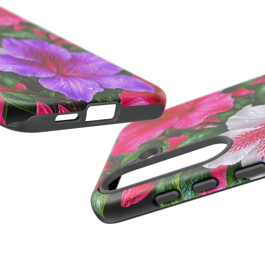Floral Azalea Phone Case — Vibrant Pink & Purple Blossom Protection