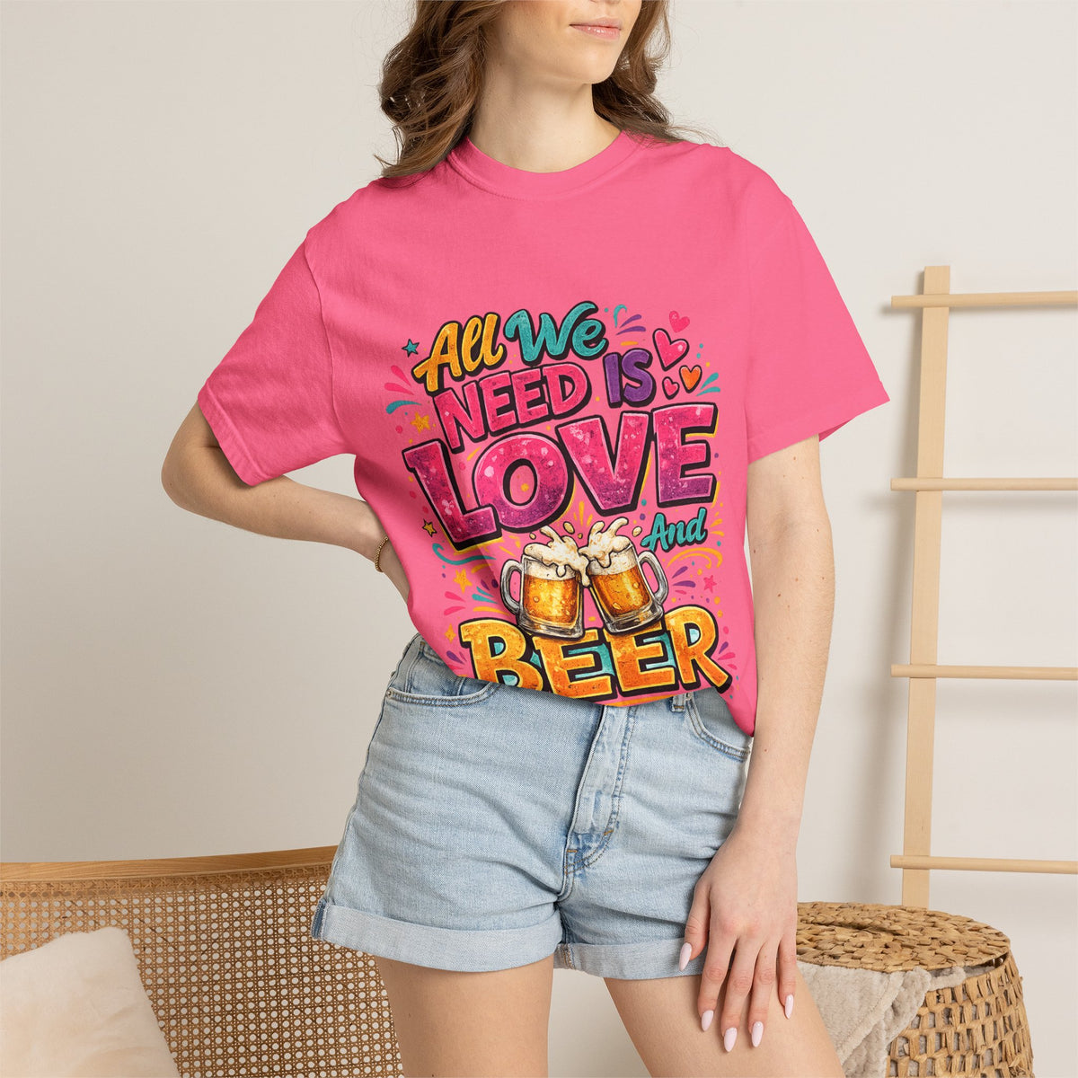 All We Need Is Love and Beer T-Shirt | Beer Graphic Tee