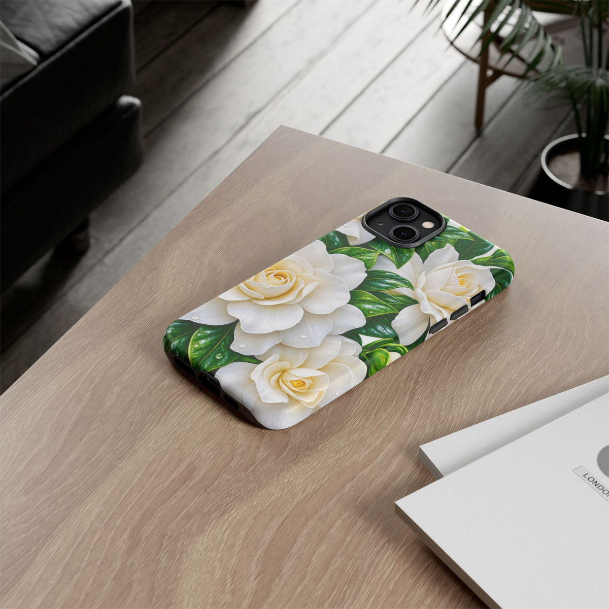 Floral Camellia Tough Case — White Gardenia Phone Cover