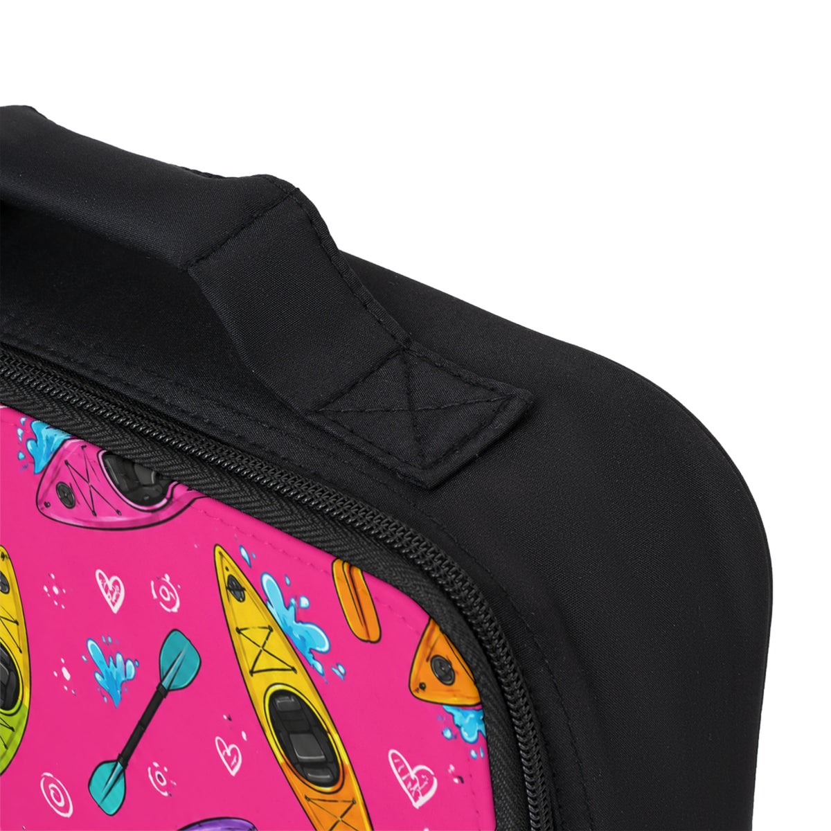 Kayak Pattern Lunch Bag — Bright Pink Paddle Kids Lunchbox