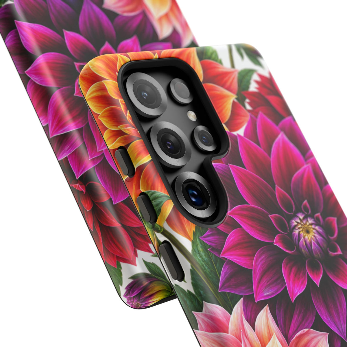 Floral Dahlia Tough Phone Case — Vibrant Protective Floral Phone Cover