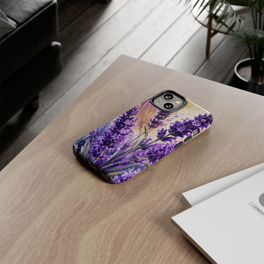 Lavender Bouquet Tough Phone Case — Protective Floral iPhone Case