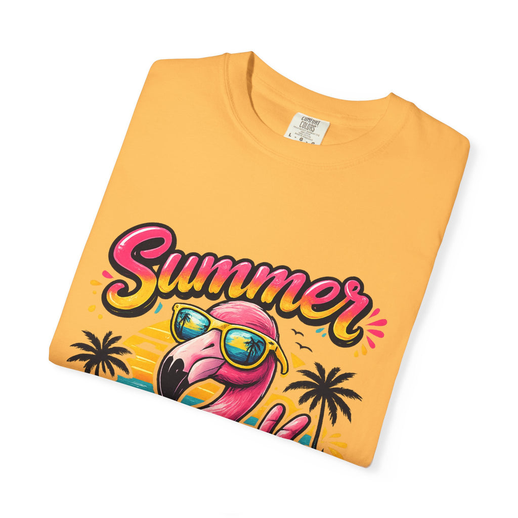 Summer Vibes Flamingo T-Shirt | Tropical Beach Graphic