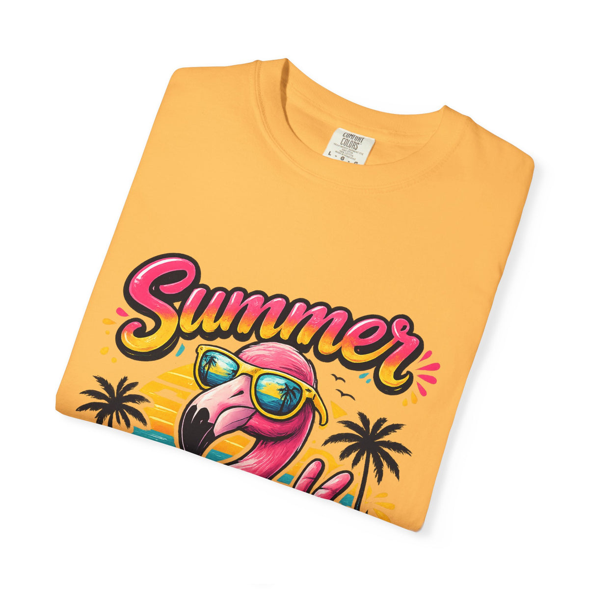 Summer Vibes Flamingo T-Shirt | Tropical Beach Graphic