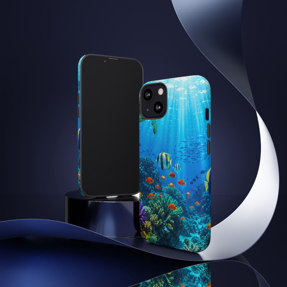 Underwater Ocean Life Tough Phone Case — Coral Reef & Sea Turtle Protective Cover