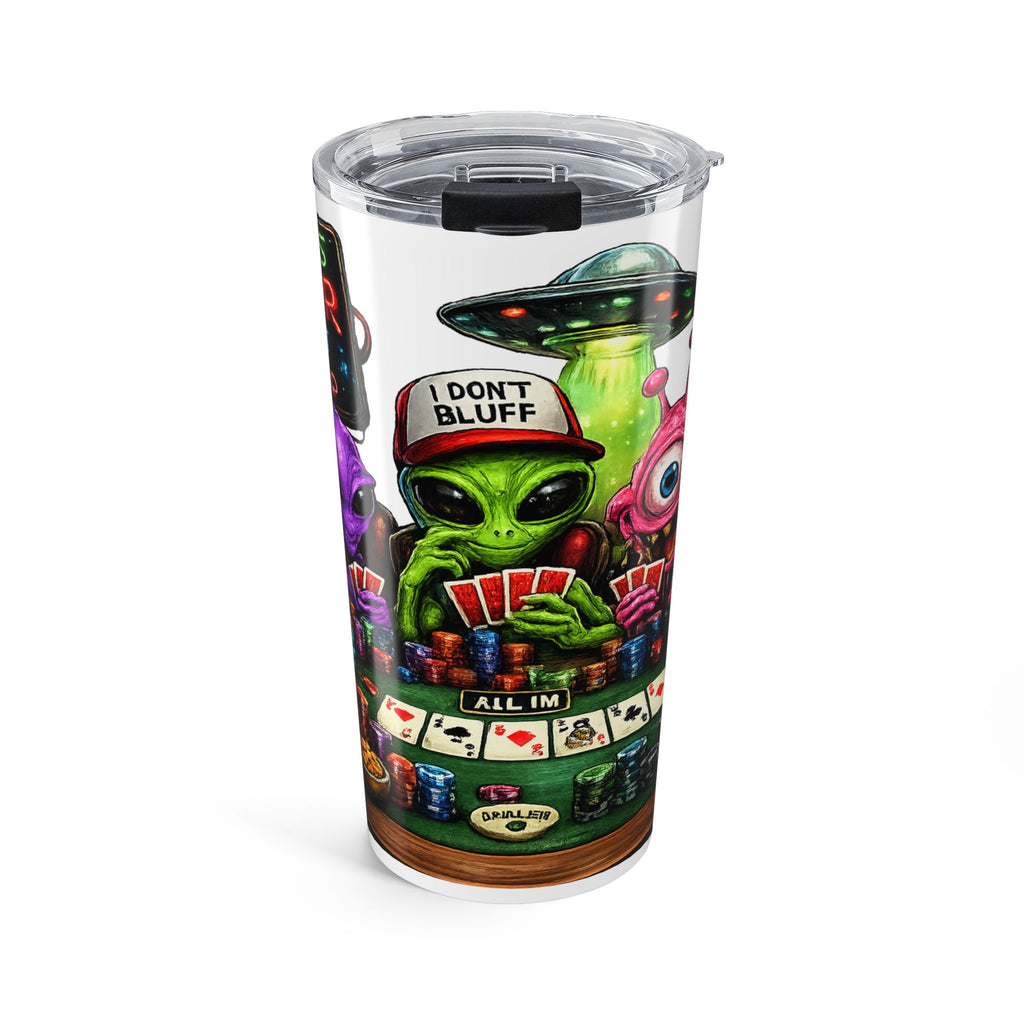 Alien Poker Night Tumbler 20oz | Funny Outer Space Cards