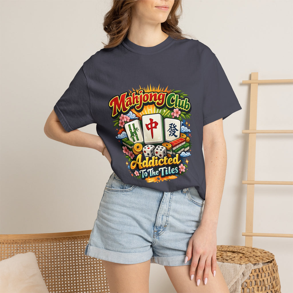 Mahjong Club Addicted to the Tiles T-shirt | Mahjong Graphic Tee