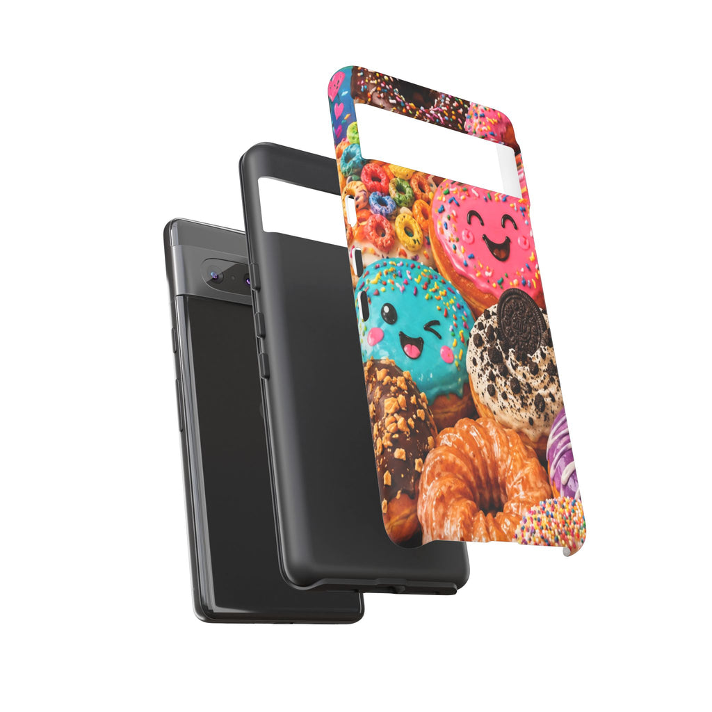 Donut Smile Tough Phone Case — Cute Colorful Desserts Protective Cover