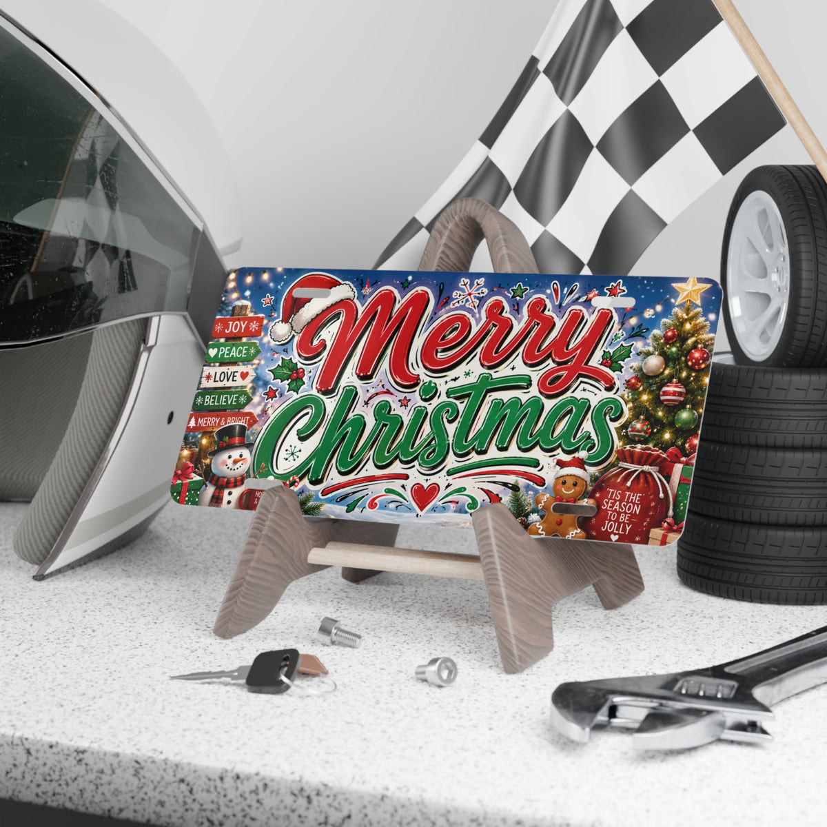 Merry Christmas Vanity Plate | Holiday License Plate, Christmas Decor