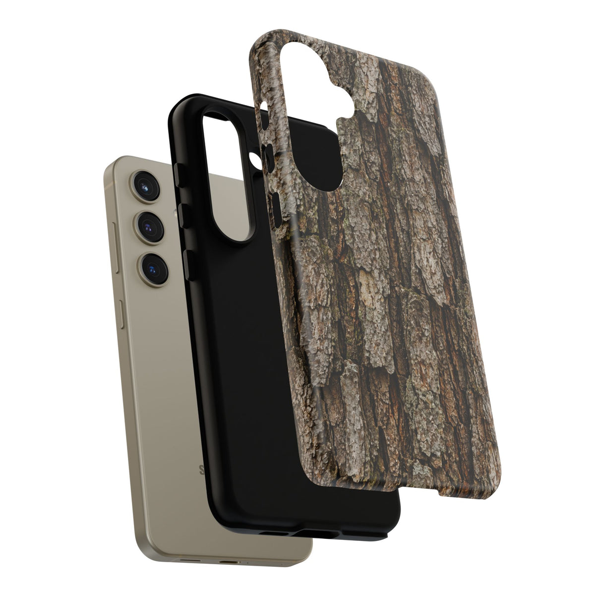 Bark Texture Phone Case - Rugged Woodland Camouflage for Nature Lovers