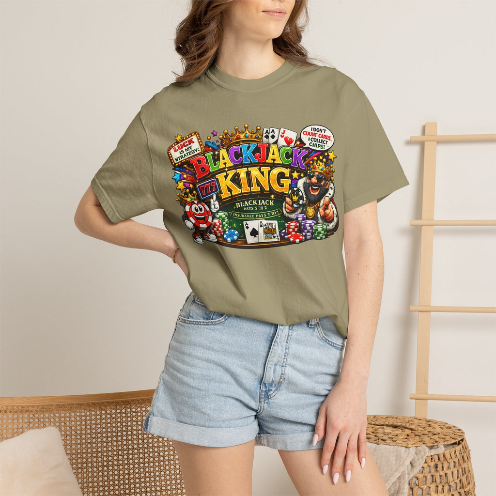 Blackjack King graphic T-shirt | Casino Playing Cards, Chips Design