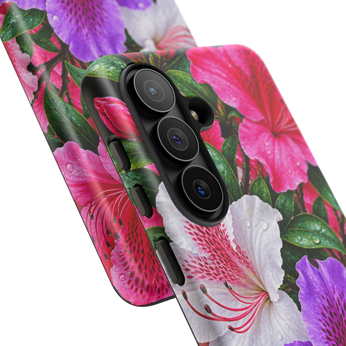 Floral Azalea Phone Case — Vibrant Pink & Purple Blossom Protection
