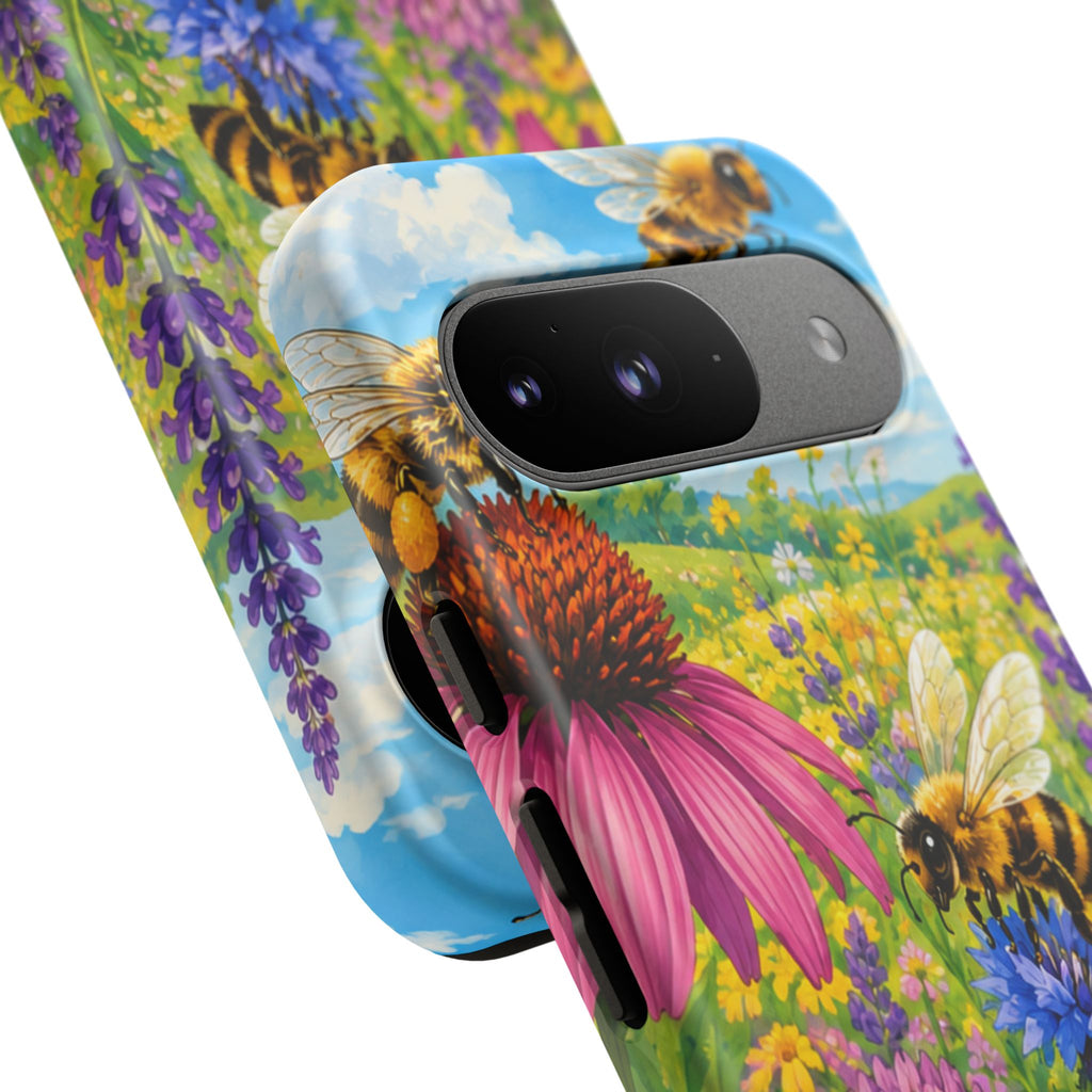 Bee Meadow Phone Case — Floral Honeybee Protective Cover