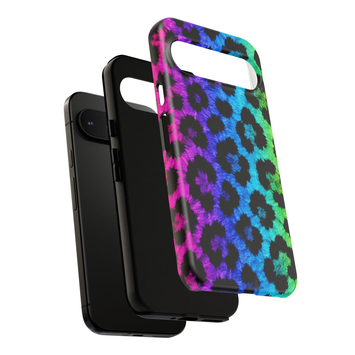 Neon Rainbow Leopard Tough Case – Colorful Animal Print Phone Cover
